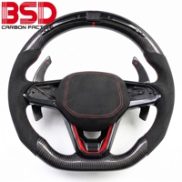 Volant sport en fibre de carbone forgée BSD à 3 branches de 35 mm pour Volkswagen Golf 8 MK8 GTI Passat Classe E avec palettes de changement de vitesse