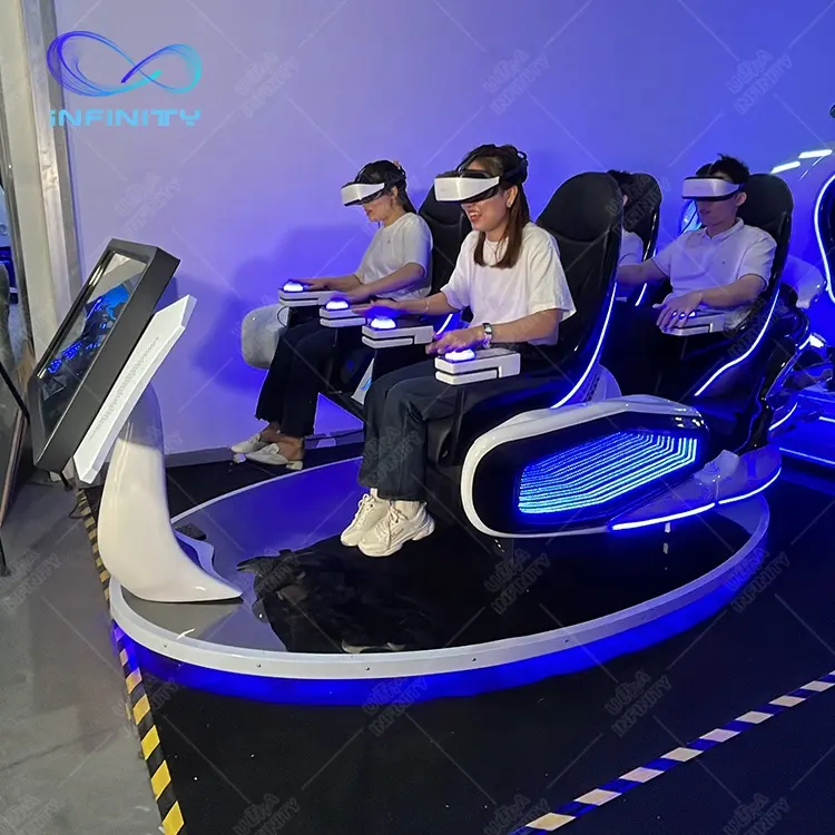 Mesin film Game 9D Simulator Vr harga, mesin Vr realitas Virtual Vr Keluarga 4 kursi Simulator naik gerakan