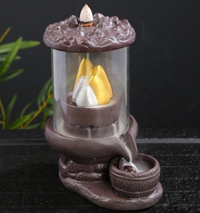 Quemador de incienso de cerámica de arena púrpura con cubierta acrílica de mono fumador de 13.5*9.5*18.3cm, diseño <span class=keywords><strong>Regreso</strong></span> del Rey Mono - Product Image 6