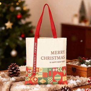 Sac fourre-tout en toile tendance pour Noël, motif bonbons et fruits, personnalisable avec logo et couleur, idéal pour emballer les cadeaux – Nouvelle collection, vente flash - Product Image 4