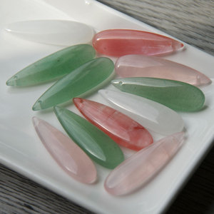 Pendentif en pierre naturelle en forme de larme 10x25MM, couleur dégradée, matériau pour accessoires de bijoux DIY - Product Image 1