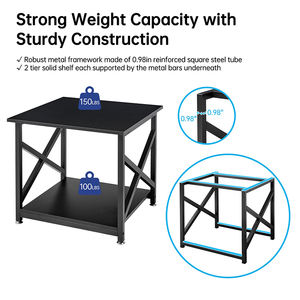 عربة طابعة متحركة متعددة الوظائف من JH-Mech برفين مقاس 23.6 × 23.6 × 22.6 بوصة مربعة الشكل من المعدن الأسود - Product Image 3