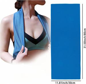 Summer Cooling Microfiber Neck <b>Wrap</b> Solid Color Quick-Dry Breathable Towel 30x80cm Rectangle for Gym Travel Sports - Product Image 2