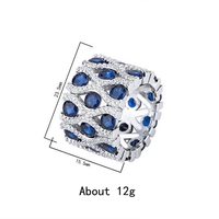 Bijoux tendance, nouvelle bague en saphir simulé pour femmes, bague géométrique large de couleur personnalité, bijoux de mode en gros