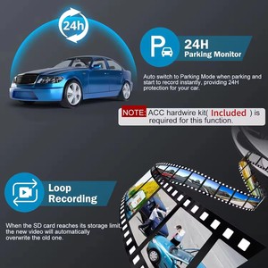 Nhà Máy Outlet xe ngược Hỗ trợ sao lưu phía sau xem máy ảnh 1-năm Full HD Video Recorder 2K + 1K + 1K 3 ống kính tầm nhìn ban đêm Vòng ghi âm - Product Image 6