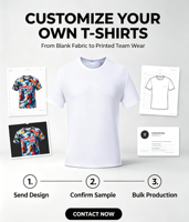 T-shirt de sport vierge personnalisé avec logo de dessin animé, impression par sublimation en usine, 100 % polyester tricoté, manches courtes pour homme, tenue d'équipe, faible MOQ