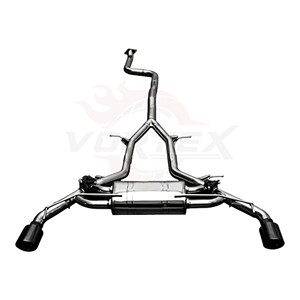 Conduit d'échappement haute performance en acier inoxydable Vortex pour Camaro Coupé 6.2L avec tambour central bypassé et embouts foncés - Product Image 1