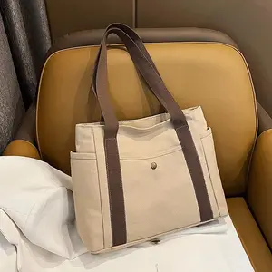 حقيبة نسائية فاخرة مخصصة حقائب قماشية مطبوعة بشعار حقائب حمل قطنية عصرية حقائب نسائية