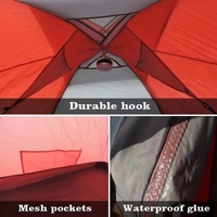 Tente tunnel portable multi-personnes pour l'extérieur, toutes saisons, en tissu polyester 190T, avec protection solaire, une chambre et deux salles de séjour, pour le camping