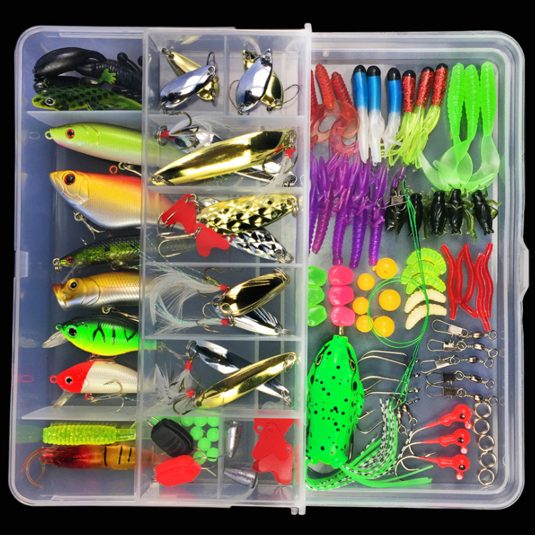 216-Piece Fishing Lure Kit – Complete Set With Soft Baits, Swivels, Jig Hooks & Tackle Box For Anglers
