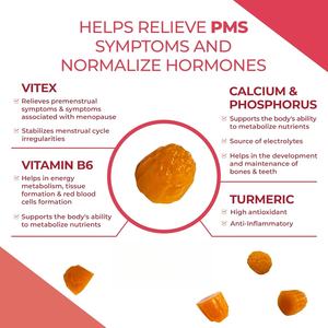 OEM/ODM Marque distributeur Supplément naturel contre la ménopause pour les femmes Hormone Balance Ménopause Gommes Gommes PMS - Product Image 3