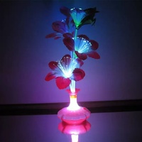 Centre de table en fleurs à LED à fibre optique s'illumine avec 3 piles AA incluses pour les fêtes, les luaus hawaïens, les mariages