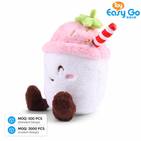 Peluche 100% polyester en forme de tasse de crème glacée brodée, jouet anti-stress 30 cm Babywolf pour fête d'anniversaire, tous âges