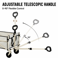 Carreta Plegable Resistente, Carrito Utilitario Plegable, Carretilla de Jardín Portátil Todoterreno con Ruedas Giratorias de 360° para Exteriores