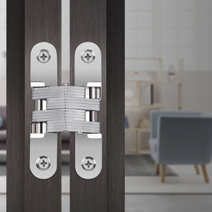 Zhan Hanlai Weishi Bisagra Oculta para Puerta de Acero Inoxidable Cepillado 45mm 60mm 70mm 95mm 118mm Plegable en Forma de Cruz - Product Image 1