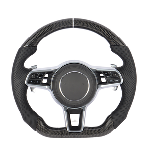 Volante Estándar de Cuero Negro para Modelos Porsche Panamera Cayenne <span class=keywords><strong>Macan</strong></span> 718 911 918 997 991 970 971 Boxster Cayman - Product Image 3
