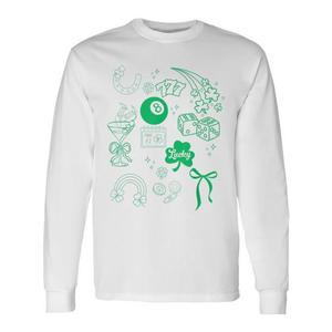 T-shirt a maniche lunghe estetica Lucky Icons per il giorno di San Patrizio - Product Image 1