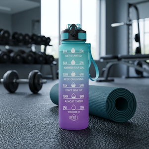 Motivational Workout Water Bottles Cup Bpa Free 2000ml 32oz 64oz Half Gallon Large Capacity With Handle Straw for Hiking Sports - Product Image 3
