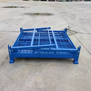 Stillage lồng mạ kẽm bọc dây lưới lồng Stackable lưu trữ container lồng cho kho hậu cần lưu trữ và bảo vệ - Product Image 2