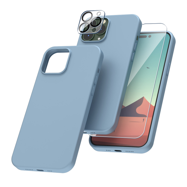 4 in 1 Phone Accessories Phone case for iphone 17 16 15 14 13 Pro Max case with Screen Protector Camera Lens Protector Glass