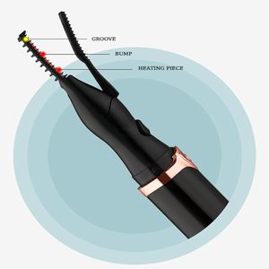 Recourbe-cils ionique portable rechargeable par USB, chauffant, électrique, avec peigne, pour des boucles naturelles longue durée, personnalisé, 400 mAh - Product Image 2