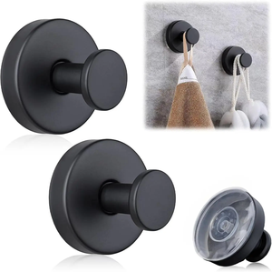 Black/White Stainless Steel Portable Flexible Vacuum <b>Suction</b> Cup Wall Mount <b>Hooks</b> Punch-Free Bath Hanger for Kitchen <b>Bathroom</b> - Product Image 6