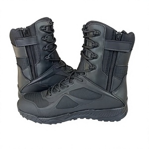 DSF39 Black PU Leather Tactical <b>Boots</b> Waterproof Outdoor All Seasons <b>Hiking</b> <b>Boot</b> - Product Image 4