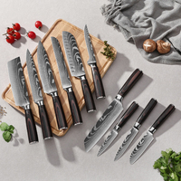 Couteau de chef gravé au laser Tc Damascus, couteau à fruits, ensemble de couteaux en acier inoxydable, couteau japonais, couteau Santoku, couteau à trancher