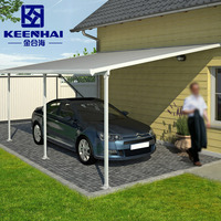 Toit en polycarbonate sur mesure abri d'auto extérieur gris en aluminium avec vent fort et charge de neige élevée