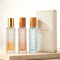 Flacon pulvérisateur de parfum vintage en verre carré gaufré de 12 ml avec boîte personnalisée pour cosmétiques et huiles essentielles