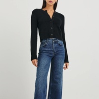 Cardigan en maille douce à manches longues personnalisé, de haute qualité, en mélange cachemire et coton, pour femme, style décontracté, collection automne