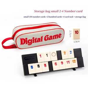 Set cubo rammoso acrilico tegole da viaggio portatili con rastrelliere in legno per gioco da tavolo per la famiglia regalo notte 4 vassoio numero Math Indoor - Product Image 5