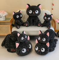 Ours noir chaud en peluche Super doux mignon poupée dormir oreiller coussin soulagement du Stress animal en peluche pour la saint-valentin