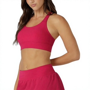 Soutien-gorge de sport pour femme en gros, design uni sur le devant, séchage rapide, bretelles réglables, maintien moyen, tailles personnalisées - Product Image 5