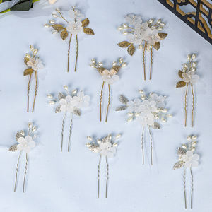 Mode fleurs métal feuilles perle cristal épingle à cheveux accessoires de cheveux de mariage bijoux de mariée coiffure (5 pièces) - Product Image 1