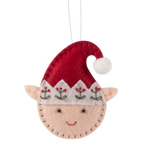 Feutre fait main ensemble d'ornement de noël bonhomme de neige renne lutin 6 pouces noël ornements suspendus pendentif - Product Image 4