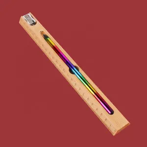 Back To School Stationary Gift Set 25CM 4 In 1 Straight Wooden Ruler Set With Pencils Sharpener Custom Creative Stationery Set