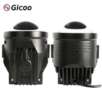 Nuevo Proyector LED Tricolor de 12V 120W 3.0 Pulgadas 6000K 20000LM con Lente, IP67 Impermeable, de Aluminio, para Faros Delanteros de Coche, Luz Alta/Baja
