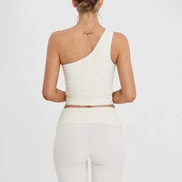 Vêtement de yoga asymétrique sans manches, tenue de sport extensible pour l'entraînement, le Pilates et les sorties en ville, vente chaude