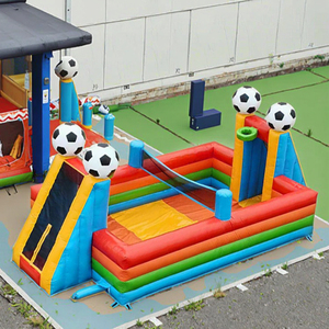 Jeu de sport gonflable 3-en-1 personnalisé pour l'extérieur : volley-ball, <span class=keywords><strong>basketball</strong></span>, football – Idéal pour les aires de jeux commerciales - Product Image 2