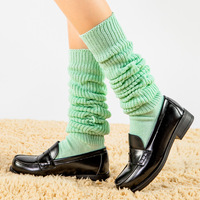 2023 corée coloré long coton ample dames filles décontracté genou haute botte chaussette Lolita tricot longues chaussettes Scrunch