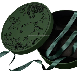 Boîte cylindrique en carton kraft ronde de luxe personnalisée, boîtes cadeaux rigides réutilisables en feuille noire pour l'impression de marque, impression de logo personnalisée - Product Image 2