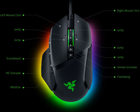 Mouse game optik asli Razer pabisk V3 RGB, Mouse game berkabel 11 tombol dapat diprogram 26000 DPI RGB