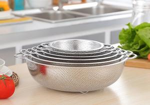 Thickened स्टेनलेस स्टील घने छेद द्विकर्ण बहुउद्देश्यीय टोकरी फल draining तेल draining टोकरी - Product Image 5
