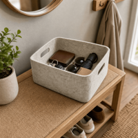 Panier de rangement de bureau pour étudiants, idéal pour les petites pièces, avec compartiments pour stylos, crayons, fournitures scolaires et livres