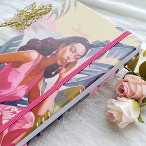 Taccuino a spirale cucito filo personalizzato 5x7 pollici con copertina rigida in rilievo Logo Sketchbook in cartone sciolto fogliare diario Memo - Product Image 5