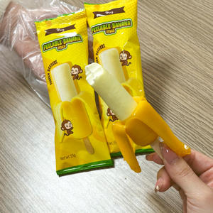 Crème glacée à la <span class=keywords><strong>banane</strong></span> en forme de fruit, saveur <span class=keywords><strong>banane</strong></span>, certifiée HALAL, fabriquée par Hicey, usine OEM, 3D pelable - Product Image 1