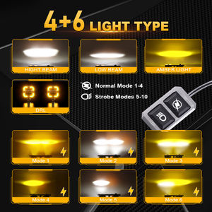 <span class=keywords><strong>Moto</strong></span> universelle 90W 6000K Spot <span class=keywords><strong>clignotant</strong></span> blanc/ambre feux de croisement antibrouillard Led auxiliaire Mini lampe de conduite double couleur - Product Image 3