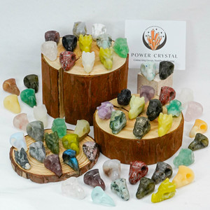 Mini vật liệu hỗn hợp pha lê khắc đầu rồng khắc pha lê thạch anh pha lê đầu rồng tác phẩm điêu khắc - Product Image 1