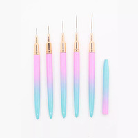 1Pc Set Kuas Liner Kuku Metalik Gradasi, Kuas Stripper Bulu Ultra Tipis, Pena Nail Art, Kuas Gambar Gel UV untuk Garis-garis, Bunga, dan Strip